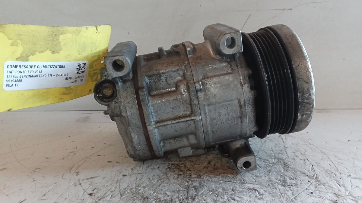COMPRESSORE A/C FIAT PUNTO EVO 2013 1.4 BENZ/MET PULEGGIA IN PLASTICA 55194880 — foto 3