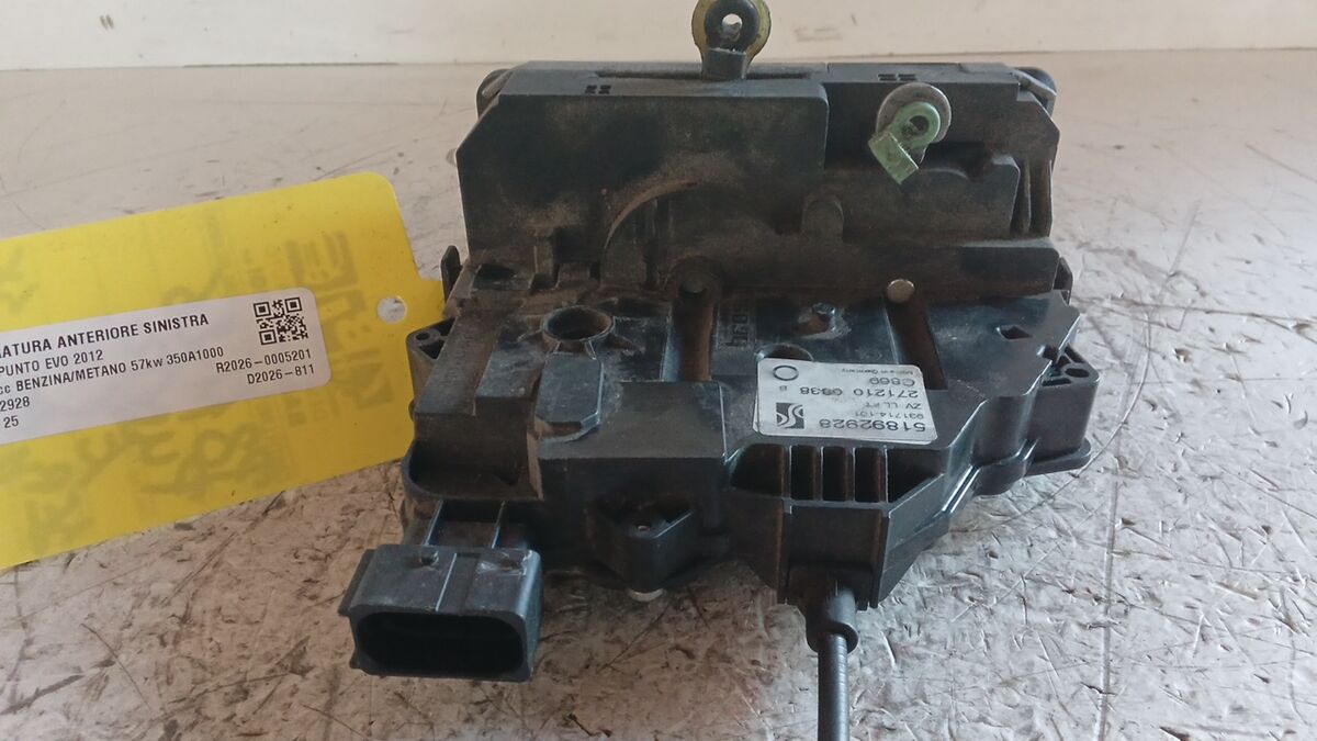 SERRATURA ANTERIORE SINISTRA FIAT PUNTO EVO 2012 6 PIN 51892928 — foto 2