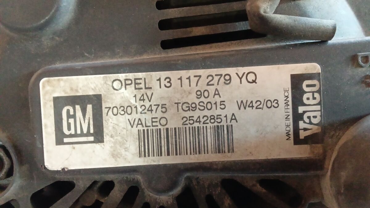 ALTERNATORE OPEL CORSA 2004 1.3 MULTIJET 90A 13117279 — foto 5